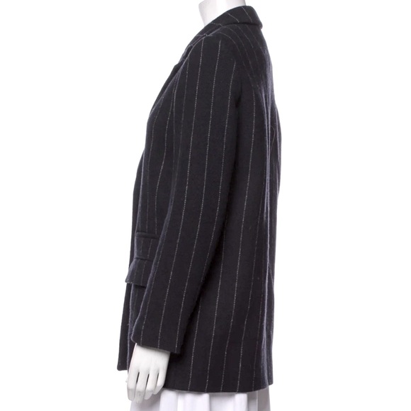 Maje Blue Striped Wool Blazer - Picture 5 of 7